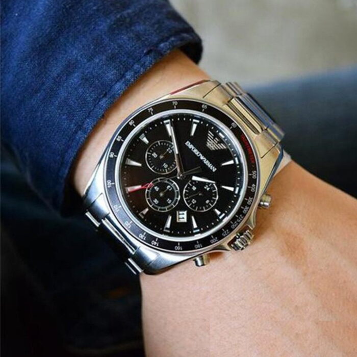 montre emporio armani sigma black chronograph ar6098 prix promo maroc casablanca 5 1