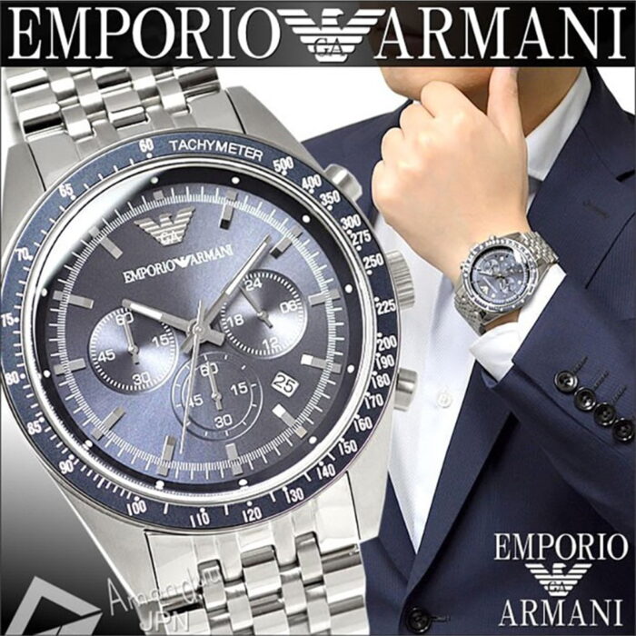 montre emporio armani sportivo chronograph blue dial stainless steel prix promo maroc casablanca 5 1